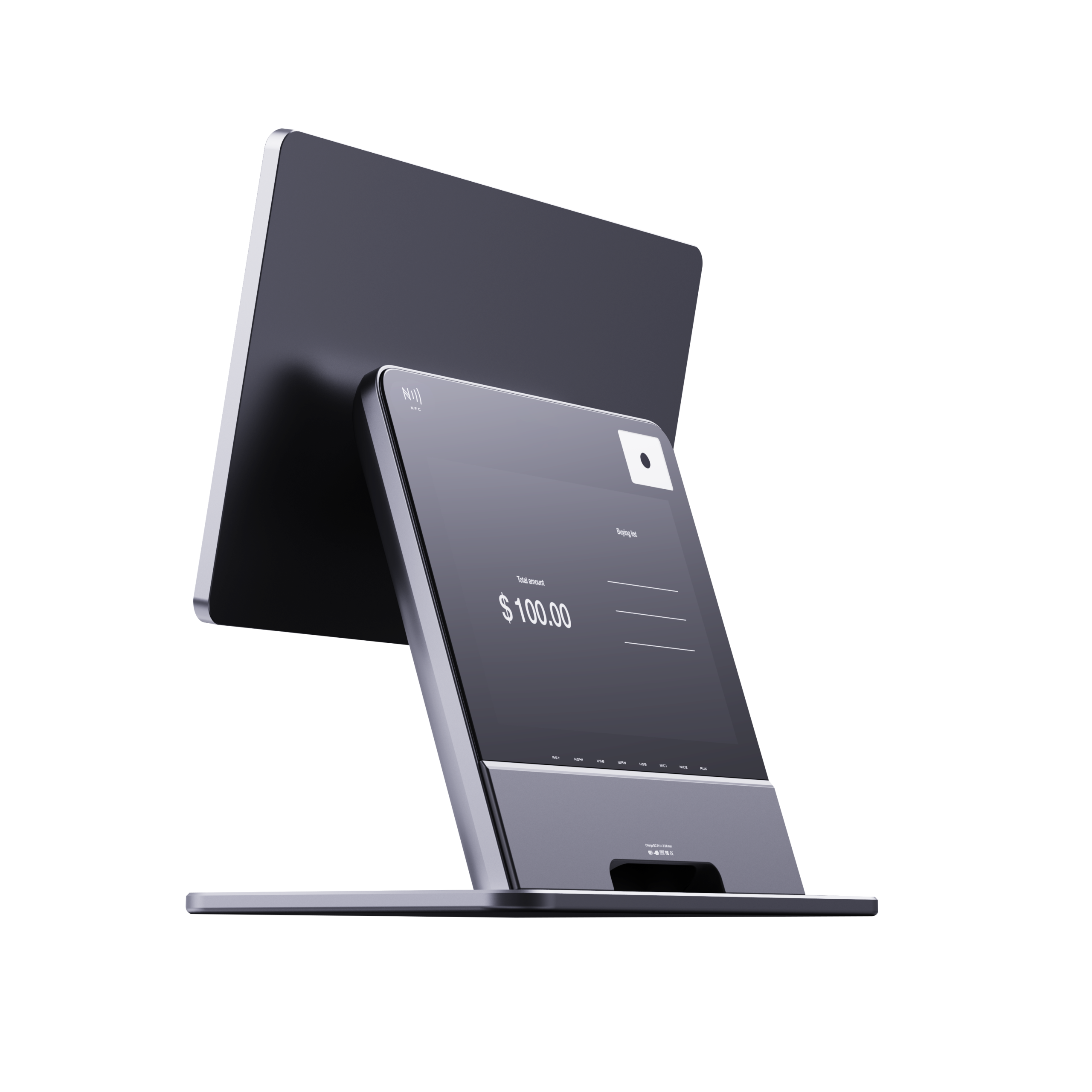 sleek f411 dual touvchscreen pos with nfc