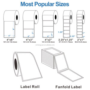 Premium Direct Thermal Label Rolls – Self-Adhesive, Water & Oil Resistant (Multiple Sizes)